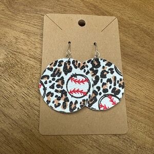 5/ $10 Leopard Print‎ Baseball Earrings